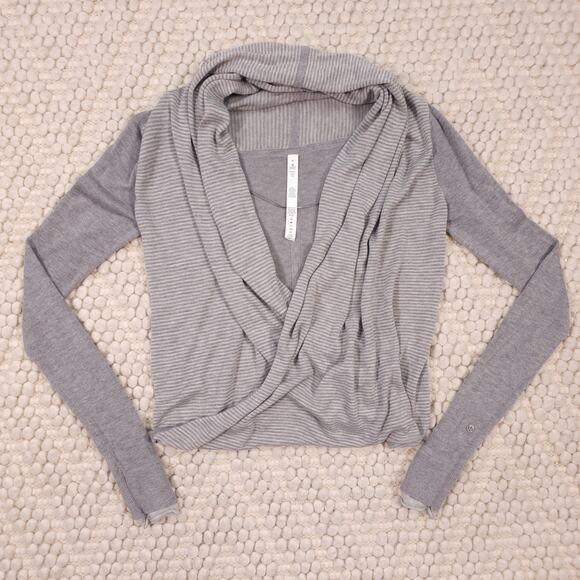 Lululemon Iconic Wrap Heathered Medium Grey / Heathered Light Grey Sz 8 - Picture 5 of 6